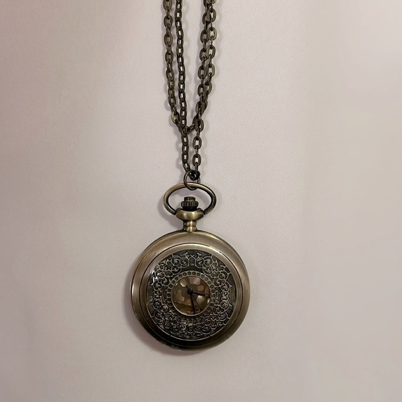 Gold Bronze Pocket Watch - Picture 1 of 8